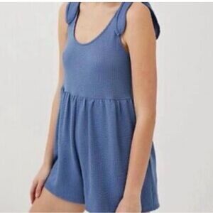 Urban Outfitters Blue Textured Romper